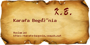 Karafa Begónia névjegykártya